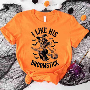 I Like Her Pumpkins & His Broomstick Shirts | Funny Matching Halloween Couple T-Shirts — view 12