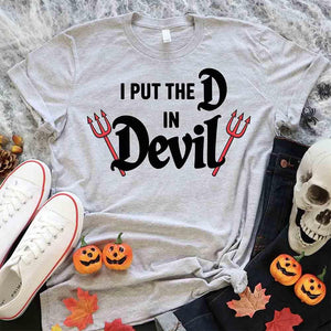 I Put the D in Devil Shirts For Couples Funny Matching Him & Her Halloween T-Shirts — view 8