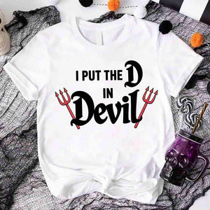 I Put the D in Devil Shirts For Couples Funny Matching Him & Her Halloween T-Shirts — view 16