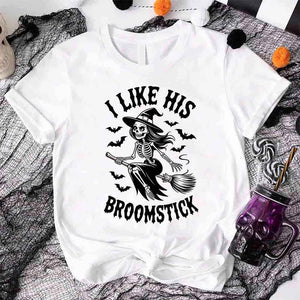 I Like Her Pumpkins & His Broomstick Shirts | Funny Matching Halloween Couple T-Shirts — view 9