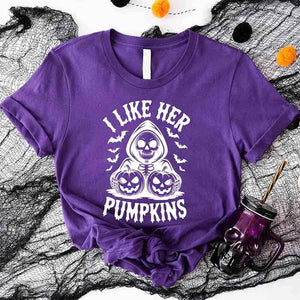 I Like Her Pumpkins & His Broomstick Shirts | Funny Matching Halloween Couple T-Shirts — view 16