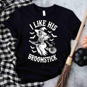 I Like Her Pumpkins & His Broomstick Shirts | Funny Matching Halloween Couple T-Shirts — view 11