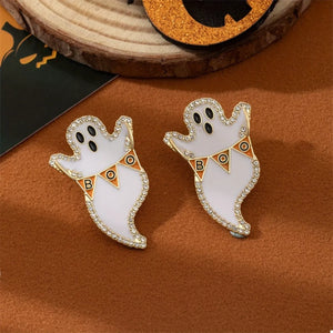 Halloween Ghost and Pumpkin Dangle Earrings — view 5
