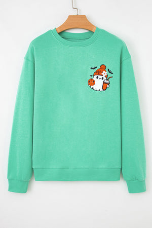 Halloween Ghost Embroidered Sweatshirt — view 2