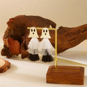 Halloween Ghost and Pumpkin Dangle Earrings — view 8