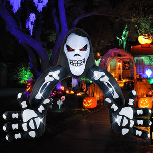 Halloween Inflatable Grim Reaper Archway with Stakes and Water Bags — view 1