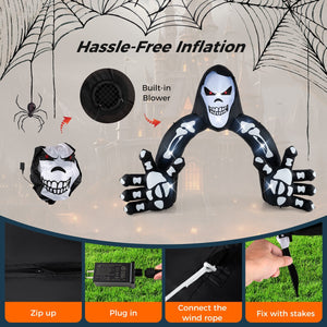 Halloween Inflatable Grim Reaper Archway with Stakes and Water Bags — view 8