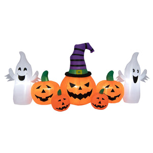 9 Feet Long Halloween Inflatable Pumpkins with 2 Ghosts — view 1