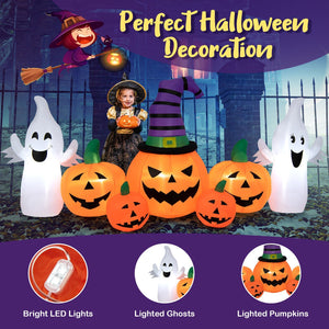 9 Feet Long Halloween Inflatable Pumpkins with 2 Ghosts — view 2