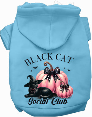 Pink and Black Cat Social Club Halloween Pet Hoodie — view 3