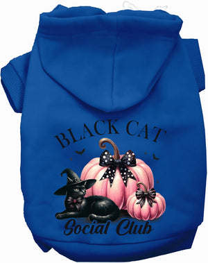 Pink and Black Cat Social Club Halloween Pet Hoodie — view 4