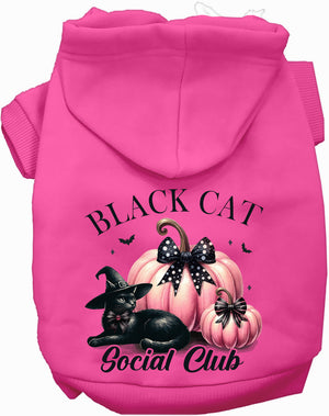 Pink and Black Cat Social Club Halloween Pet Hoodie — view 5