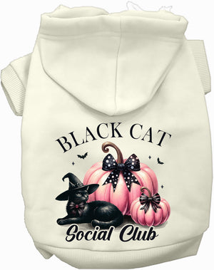 Pink and Black Cat Social Club Halloween Pet Hoodie — view 6