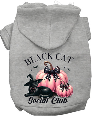 Pink and Black Cat Social Club Halloween Pet Hoodie — view 7