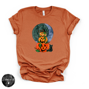 Jack O'Lantern Trio Tee | Vintage Halloween Pumpkin Graphic T-Shirt — view 5