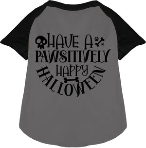 Pawsitively Happy Halloween Pet Raglan Shirt — view 3