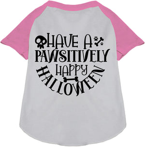 Pawsitively Happy Halloween Pet Raglan Shirt — view 6