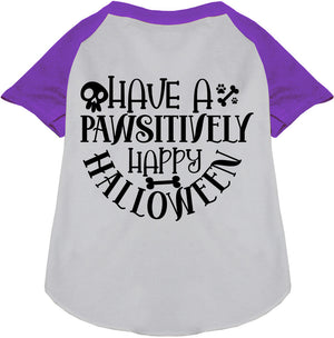 Pawsitively Happy Halloween Pet Raglan Shirt — view 1