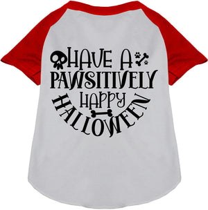 Pawsitively Happy Halloween Pet Raglan Shirt — view 7