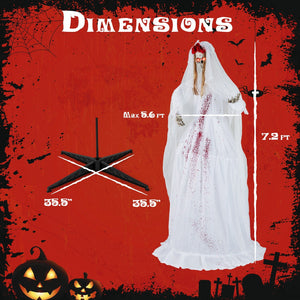 Halloween Animatronic Standing Bride 7.2 FT Haunted House Decoration — view 4