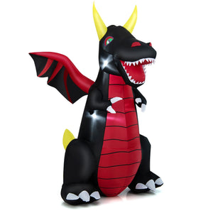 8 Feet Halloween Inflatable Fire Dragon Decoration with LED Lights — view 1