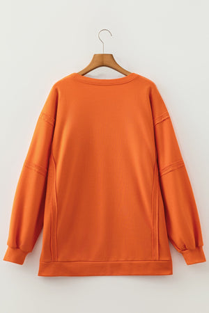 Halloween Witchy Plaid Patchwork Exposed Seam Sweatshirt — view 3