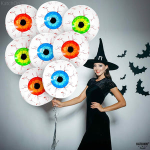 12-Pack: 22 Inch Halloween Eyeball Balloons — view 1