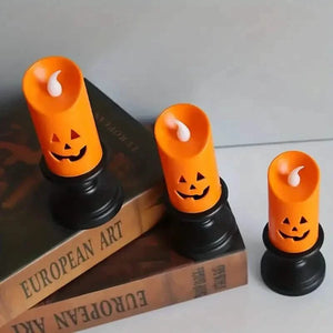 12-Pieces: Halloween LED Pumpkin Chandelier Candles — view 3