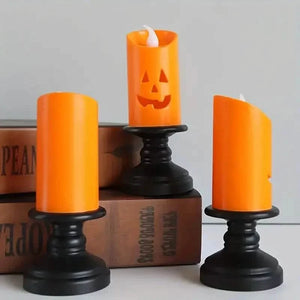 12-Pieces: Halloween LED Pumpkin Chandelier Candles — view 2