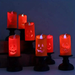 12-Pieces: Halloween LED Pumpkin Chandelier Candles — view 4