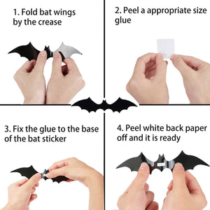 120-Piece: 3D Bat Halloween Decoration Stickers — view 4