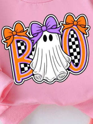 Children's Halloween Graphic Sweatshirt and Flare Pants Set — view 14