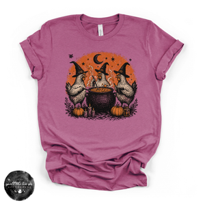 Chicken Witch Trio Tee | Funny Halloween Chicken Graphic T-Shirt — view 6