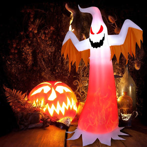 8 Feet Halloween Inflatable Ghost with Rotatable Flame LED Lights — view 1
