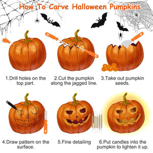 13-Pieces: Halloween Pumpkin Stainless Steel Carving Kit — view 7