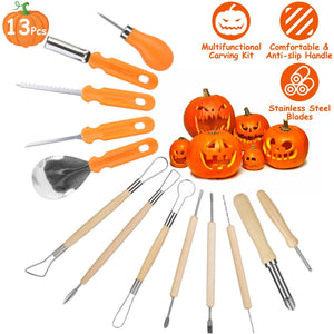 13-Pieces: Halloween Pumpkin Stainless Steel Carving Kit — view 4