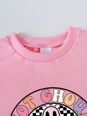 Children's Halloween Graphic Sweatshirt and Flare Pants Set — view 23