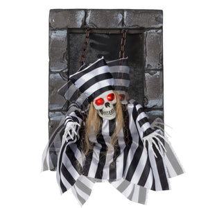 Animated Halloween Decoration 18 Inch Hanging Skull Prisoner — view 3