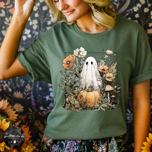 Ghostly Pumpkin Tee | Cute Spooky Halloween Graphic T-Shirt — view 1