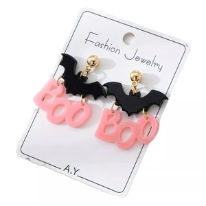 Halloween Bat Boo Dangle Earrings — view 5