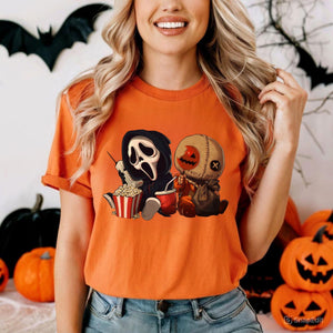 "Mini Halloween Popcorn" T-shirt - Cute Unisex Holiday Tee, Spooky Season Apparel — view 2