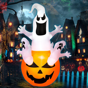 6 Feet Pumpkin-Halloween Blow Up Yard Decorations with Build-in LED Light — view 2