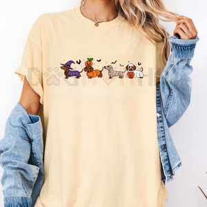Dachshund Shirt – Halloween Ghost Spooky Wiener Dog Tee, Dog Mama Halloween Gift — view 1