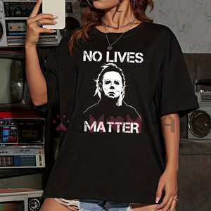 Halloween Michael Myers Men's T-Shirt – "Life Doesn't Matter", Horror Movie Graphic Tee — view 1