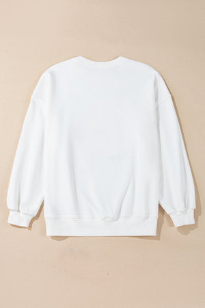 Halloween Pumpkin Terry Patched Pullover Sweatshirt — view 3