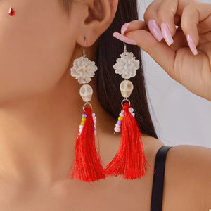 Halloween Ghost Tassel Drop Earrings — view 4