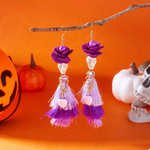 Halloween Ghost Tassel Drop Earrings — view 7