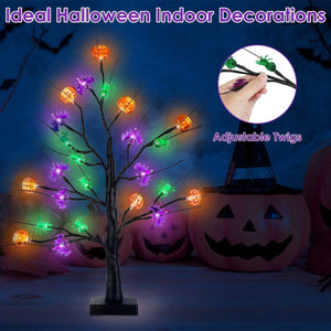 2-Pack: Lighted Halloween Trees with Timer and Adjustable Twigs — view 7