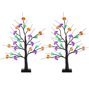 2-Pack: Lighted Halloween Trees with Timer and Adjustable Twigs — view 3
