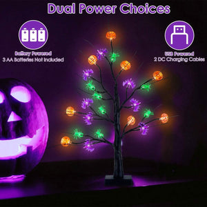 2-Pack: Lighted Halloween Trees with Timer and Adjustable Twigs — view 8
